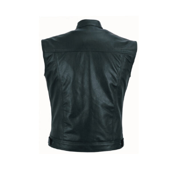 A Comprehensive Display of Back Side of Our Leather Vest SS-201