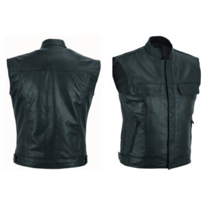 A Comprehensive Display of Front and Back sides of Our Leather Vest SS-201