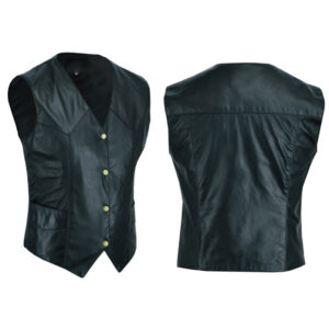 A Comprehensive Display of Front and Back Sides of Our Leather Vest SS-202