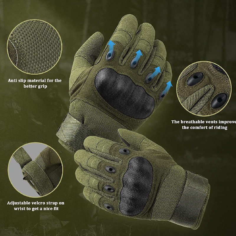 Leather Motorcycle Gloves SS-405 Features such as Breathable Vent and Anti-Slip Material and adjustable Velcro strap are showcased