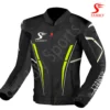 Front view of the Motorbike Leather Jacket SS-501 by Sambly Sports
