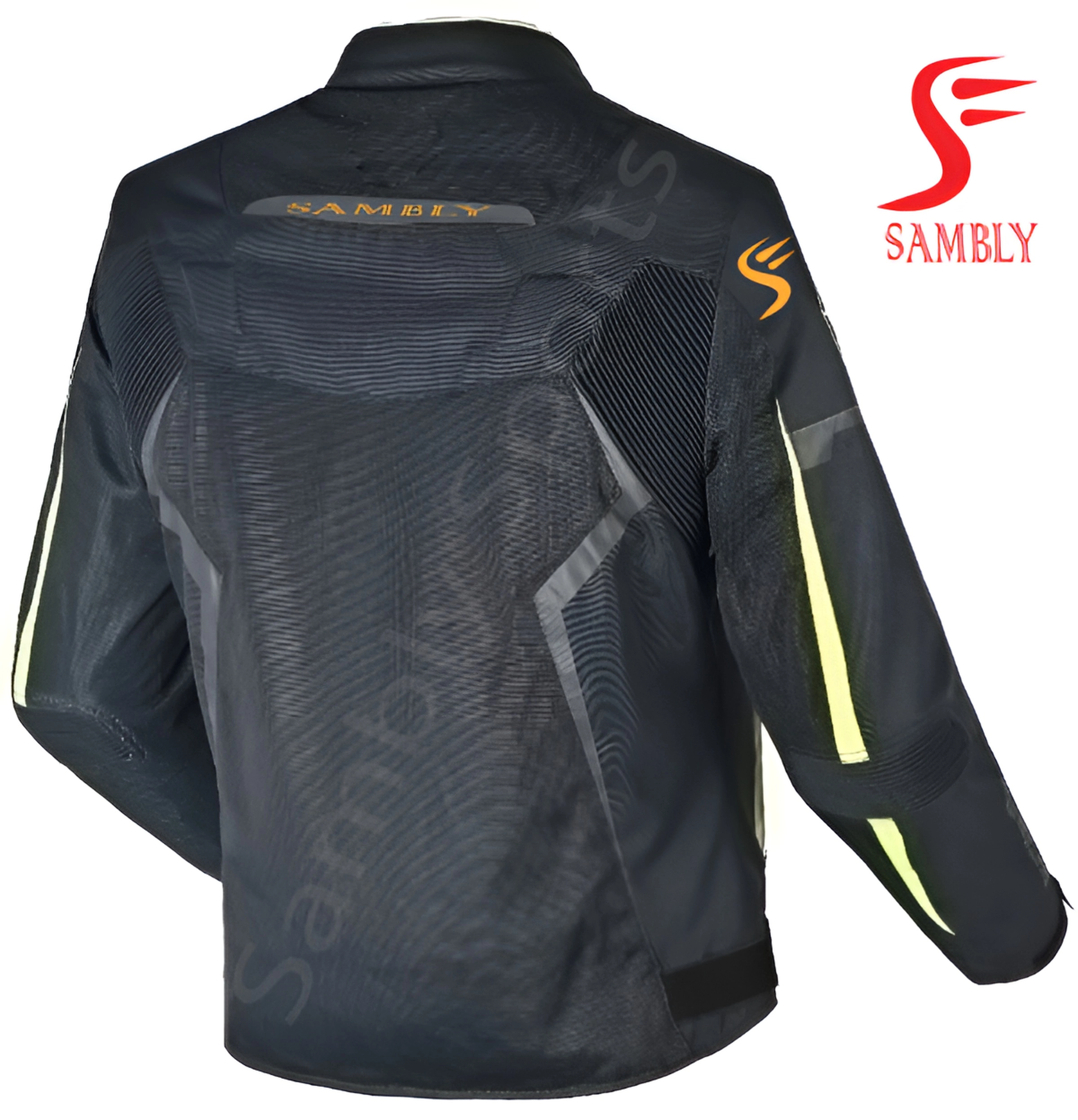 Back view of the Motorbike Textile Jacket SS-502 by Sambly Sports