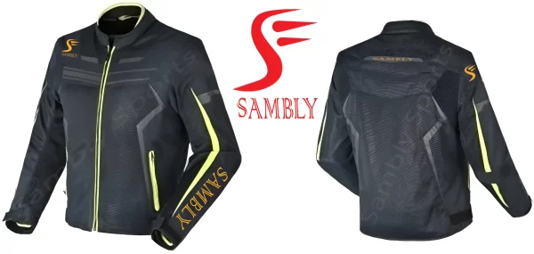 Front and Back view of the Motorbike Textile Jacket SS-502 by Sambly Sports