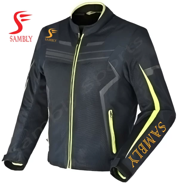 Front view of the Motorbike Textile Jacket SS-502 by Sambly Sports