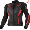 zoomed front view of the Motorbike Leather Jacket SS-503 by Sambly Sports