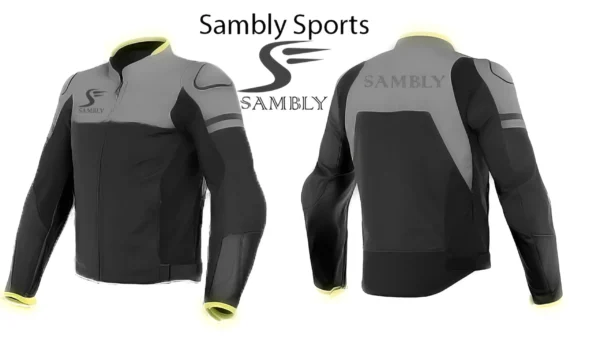 Front and Back view of the Motorbike Textile Jacket SS-504 by Sambly Sports