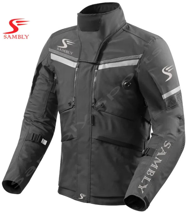 Front view of the Motorbike Textile Jacket SS-505 by Sambly Sports
