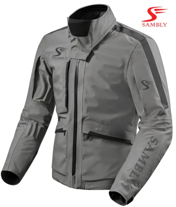 close-up front view of the Motorbike Textile Jacket SS-506 by Sambly Sports