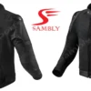 Front and Back view of the Motorbike Leather Jacket SS-507 by Sambly Sports