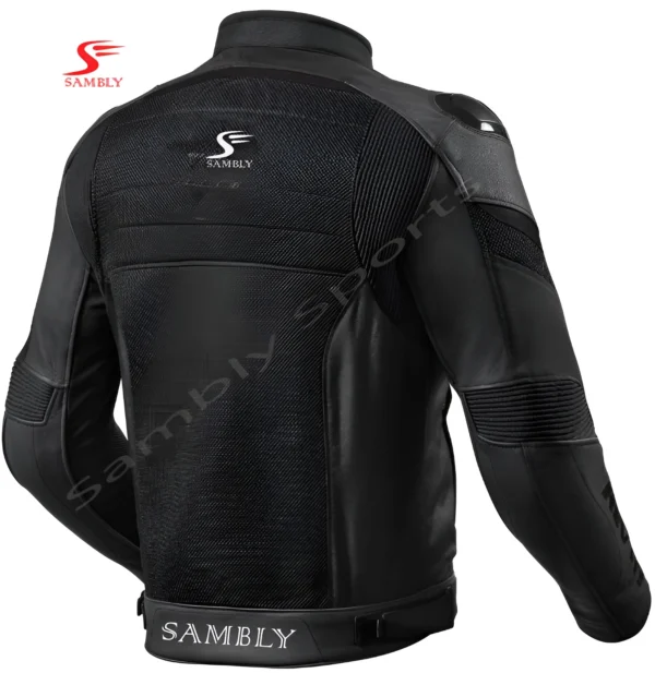 Back view of the Motorbike Racing Textile Jacket SS-519 by Sambly Sports