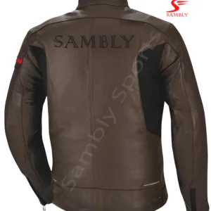 Back view of the Motorbike Leather Jacket SS-510 by Sambly Sports