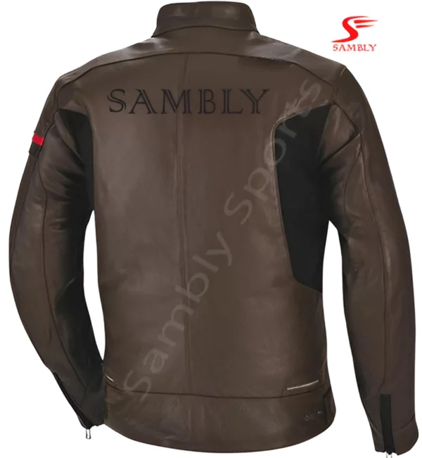 Back view of the Motorbike Leather Jacket SS-510 by Sambly Sports