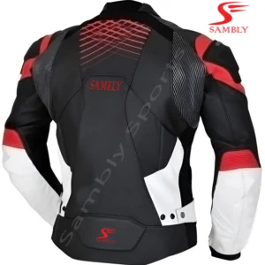 Back view of the Motorbike Leather Jacket SS-511 by Sambly Sports