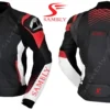 Front and Back view of the Motorbike Leather Jacket SS-511 by Sambly Sports