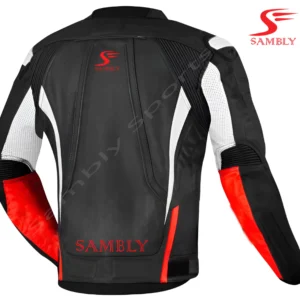 Back view of the Motorbike Leather Jacket SS-512 by Sambly Sports