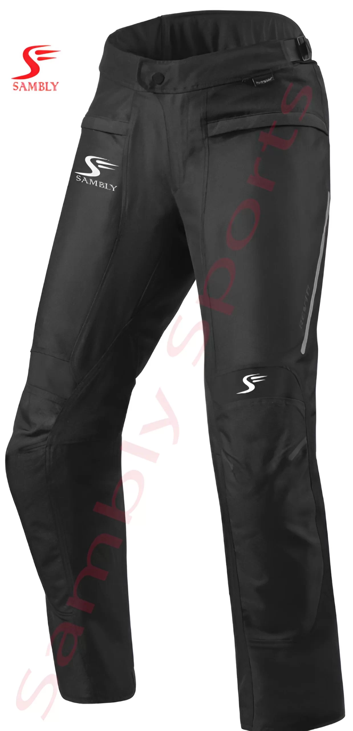 Front View of the Motorbike Textile Pants SS-602 by Sambly Sports
