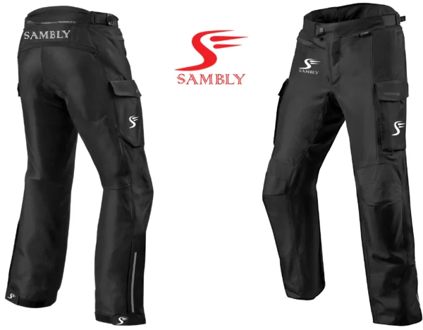 Front and Back View of the Motorbike Textile Pants SS-603 by Sambly Sports