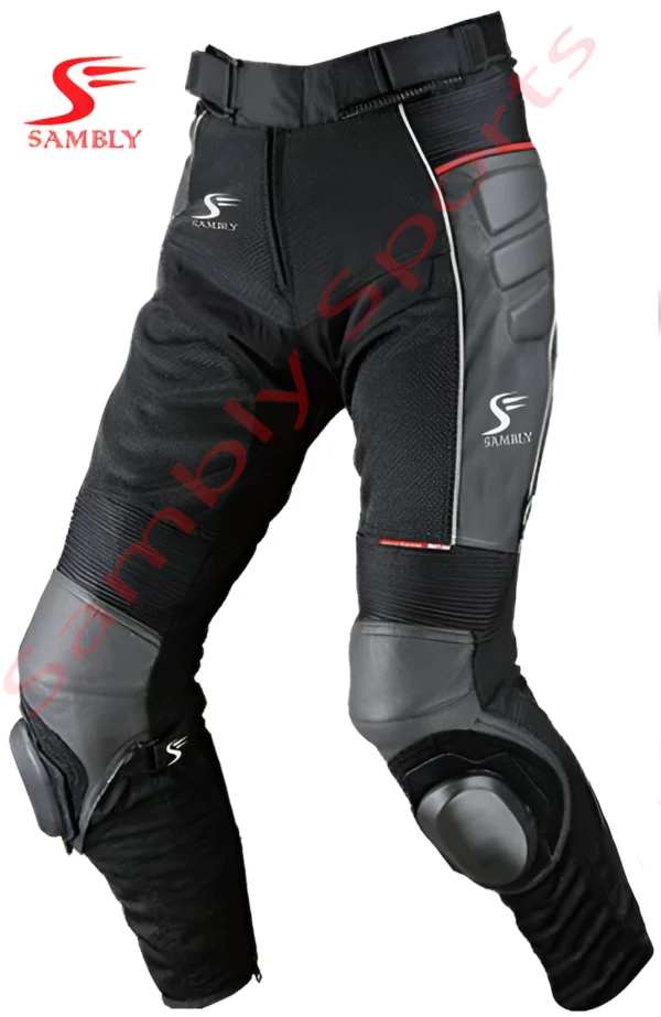 Front View of the Motorbike Textile Pants SS-607 by Sambly Sports
