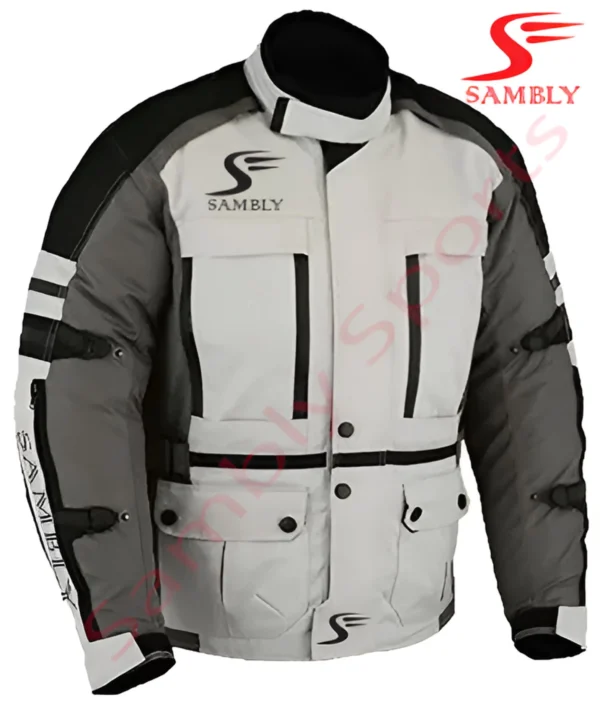 Close-up view of the Textile jacket SS-513 by Sambly Sports