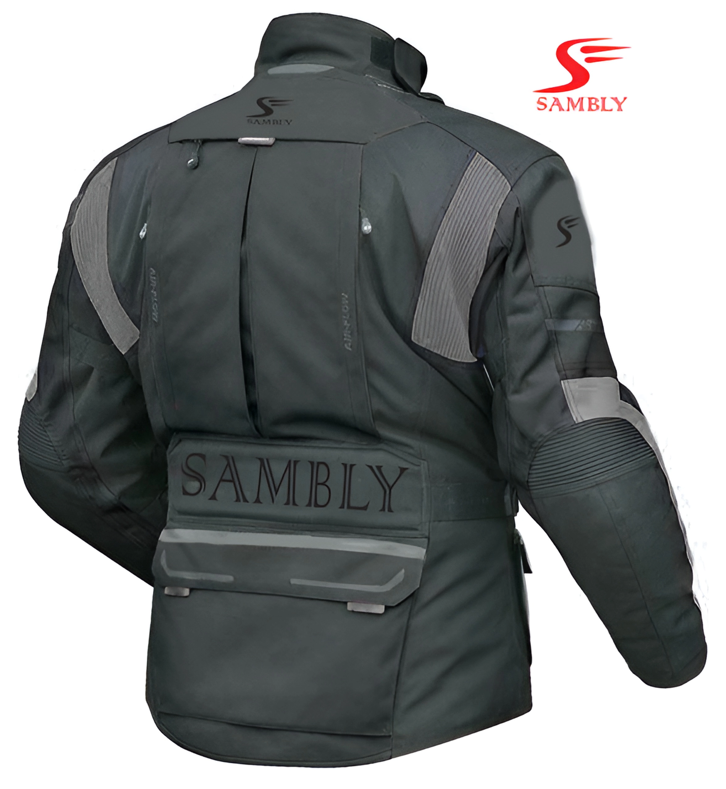 Back view of the Motorbike Textile Jacket SS-514 by Sambly Sports